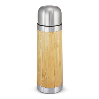 China 2022 Sustainable Hot Selling Stainless Steel Double-wall Thermos Vacuum Bamboo Water Bottle for sale