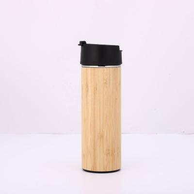 China Thermos 2022 New Sustainable Design Double-wall Vacuum Bottle Stainless Steel Bamboo Bamboo Water Bottle for sale