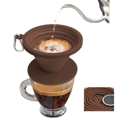 China Viable Portable Collapsible Reusable Silicone Coffee Dripper Paperless Coffee Filter for sale