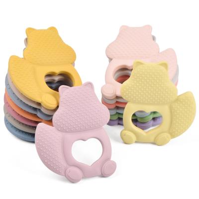 China Chew Toy BPA FREE Soft Infant Toy Cartoon Squirrel Silicone Baby Teether Baby Teether for sale