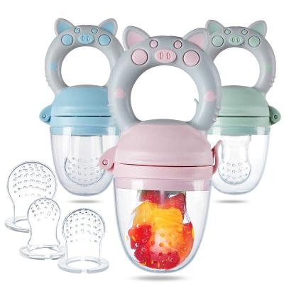 China Baby Fruit Silicone Free Pacifier Food Grade BPA Free Driver Relief Teether Teether Soft Chew Toy for sale