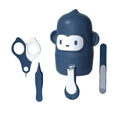 China Cartoon Monkey ABS Stainless Steel Baby Nail Clipper Care Set Kids Safety Care Nail Cutter Scissors Tool Kit for sale