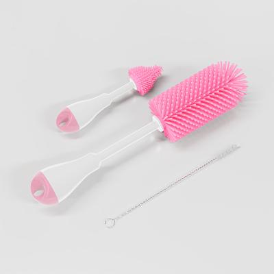 China Viable 3 in 1 Silicone Baby Milk Bottle Play Brush for sale