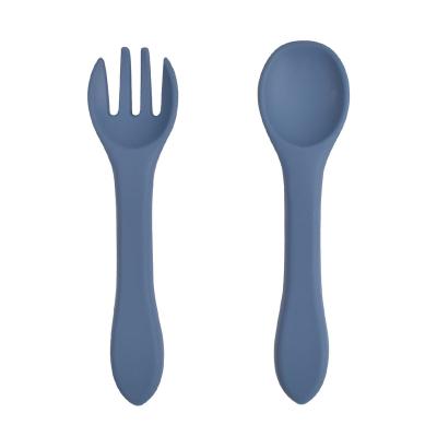 China Baby Spork BPA Baby Kids Children Full Silicone Spoon Free Fork Free Infant Tableware Feeding Set for sale