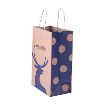 China Custom Recycled Kraft Paper Size Printing Bag Low Cost Manufacturer Coffee Recyclable Food Caterer Customized Logo Customized Bag for sale