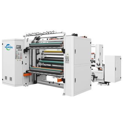 China Magazines Printing 20 Years Experience HQG-A Automatic High Speed ​​Roll Paper Slitter Rewinder Machine For Paper Trading With Chain Unload System for sale