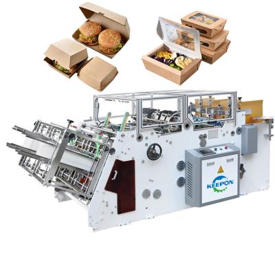 China Automatic High Speed ​​Printing Stores Hamburger Sticky Paper Box Making Machine Expert Manufacturer for sale