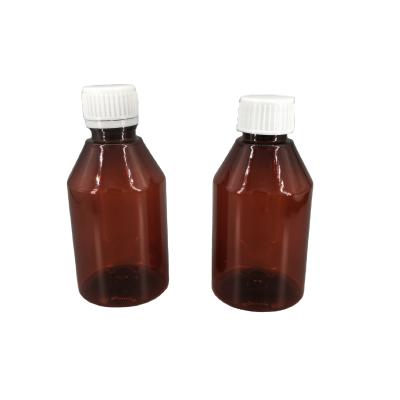 China Amber Oval Plastic Pet Bottle Medicine Oral Liquid Medicine Bottle Children's Medicine Bottle for sale