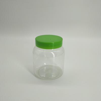 China Hot Sale Transparent Clear Plastic Food Container For Bulk Candy Tea Plastic Jar With Screw Lids for sale