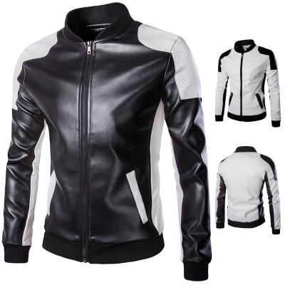 China Waterproof 2021 Leather Jackets Mens Coats Biker Stand Collar Motorcycle Jackets Coats for sale