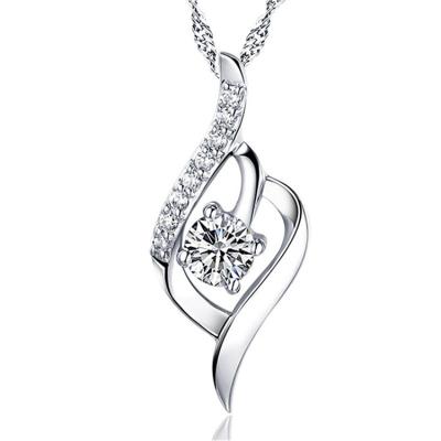 China As This Is 2017 Latest Design Zircon Inlay Design Heart Love Heart Necklace 925 Women'S Silver Pendant Necklace for sale