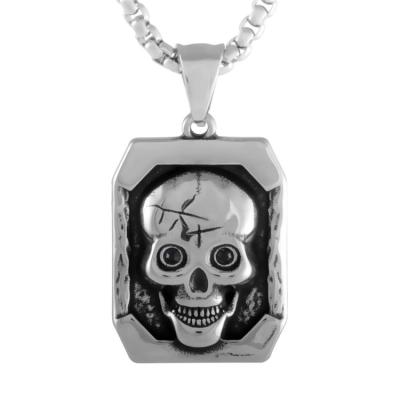 China Personality Pendant Men's Stainless Steel CLASSIC Skull Vintage Skeleton Necklace Necklace for sale