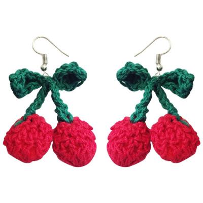 China No Korea style wool ball earring personality fruit shape earring fashionable handmade jewelry for sale