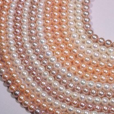 China Jewelry 8-9mm Near Wholesale Chinese Purple And White Freshwater Round Pearl Fishing Strings Around Pearl for sale