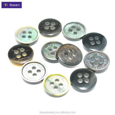 China Yiwu Ibeenfashion Hengmei 18L Dry Cleaning Engrave Shell Wholesale Garment Accessories Buttons Black-lipped for sale