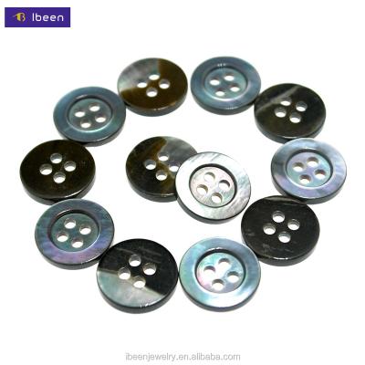 China Wholesale 18L Dry Cleaning Four Holes Round Black-lipped Chinese Button 4 Holes Bead Buttons For Clothes for sale