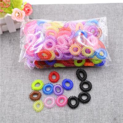 China Promotional Wholesale Plastic Mix Colors Telephone Line Elastic Hair Band Candy Color Women Hair Accessories for sale