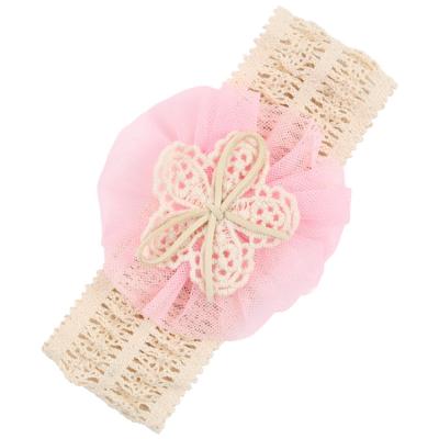 China Hot Selling Cloth Baby Hair Band Lace Flower Headband Kids Hair Accessories for sale