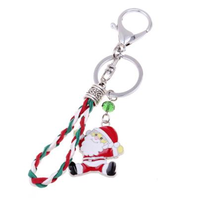 China Wholesale Metal Factory Price Metal Santa Claus Pendant Keychain Christmas Day Gift Key Chain for sale