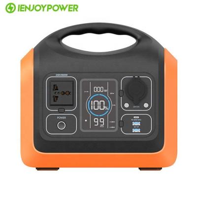 China Type C 600W 220V Outdoor Camping Backup LiFePO4 Battery Holder Rechargeable Portable Power Station for sale