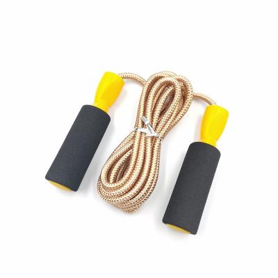 China Wholesale Durable Student Fitness Jump Rope Nylon Rope Jumping With Foam Handle for sale