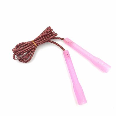 China Long Handle Comfortable Cheap Anti-slip Plastic Plastic PP Cotton Braided Rope Kids Jump Rope For School Use for sale