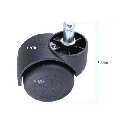 China Modern Factory Direct Supply Widely Used PU 65mm Gaming Chair Wheels Black Rubber Threaded Caster Best Of All Office Chairs for sale