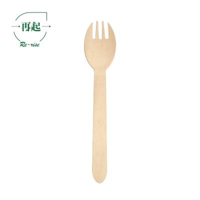 China Disposable Eco-friendly Biodegradable Disposable Wooden Spork for sale