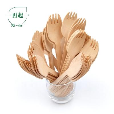 China Hot Sale Disposable Made In Dalian China Eco-friendly High Quality Use Compostable Biodegradable Birchwood Wooden Sporks for sale