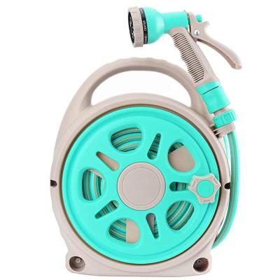 China Anti-Corrosion Portable Retractable Hose Reel Cart with 7 Functional Water Spray Gun Retractable Hose Reel Garden Washing Retractable Hose Reel for sale