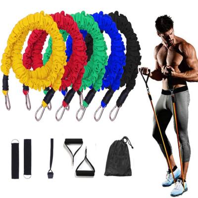 China Portable 11 PC Cloth Resistance Bands Set With Protective Nylon Sleeves Fitness Cloth Resistance Bands Elastic Cloth Resistance Bands for sale