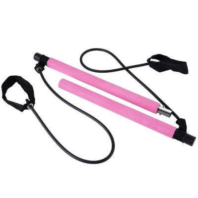 China Portable Adjustable Pilates Bar Kit with Adjustable Resistance Band Fitness Pilates Bar Full Body Yoga Workout Home Yoga Bar for sale