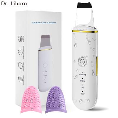 China Personal Care Beauty Skin Deep Cleansing Ultrasonic Scrubber Sonic Facial Equipment Spatula Peeling Machine Wholesale Face Blackhead Remover for sale