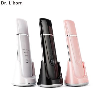 China DEEP CLEANSING Radio Charging EMS Ultrasonic Skin Scrubber Beauty Products For Women Home Use Dead Skin Blackhead Remove for sale