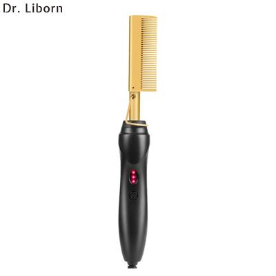 China Hotel wholesale portable electric hair comb LED straightener and ceramic hair curler 2 in 1 comb professional hot hair for sale