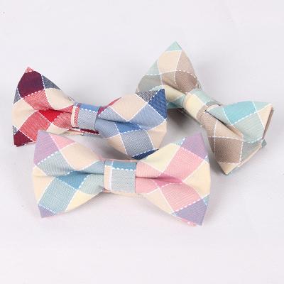 China High Quality Men's Fashion Checked Customizable Cotton Bow Tie for sale