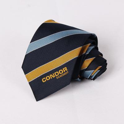 China Cheap custom made men's high quality fashion polyester silk cotton necktie ties with logo DZ-016 for sale