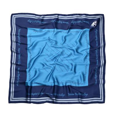 China High Quality Designer Silk Scarf With Logo Wholesale Custom Made Ladies High Fashion for sale