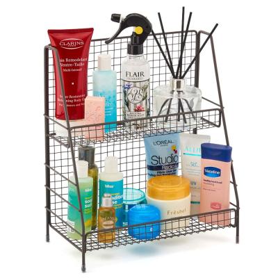 China 2-Tier Organizer Rack Metal Countertop Shelf Viable Wire Storage For Kitchen Tableware Bathroom Spice Cosmetic Desk And More for sale