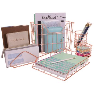 China Indor Decoration Table Organizer Letter Tray Organizer Desk Organizer Set for Home, Office, Pen Holder for sale