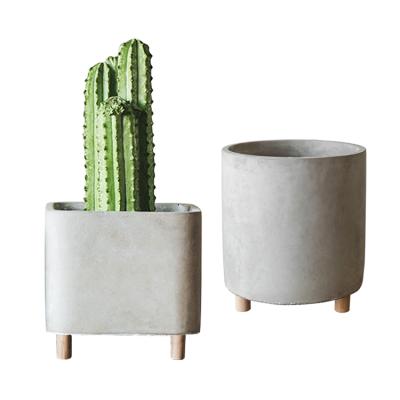 China Eco-Friendly Wholesale Modern Decorative Cement Flower Planter Pot For Plants, Succulents, Cacti, Flowers, Grass for sale