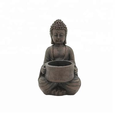 China ORIENTAL Custom Handmade Small Decorative Cement Buddha Statues With Candle Holder for sale