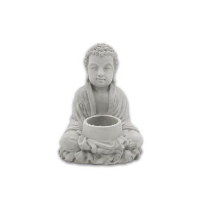 China ORIENTAL Custom Handmade Small Decorative Cement Buddha Statues For Sale Buddha Sculpture With Candle Holder for sale