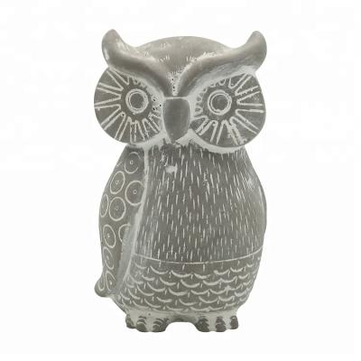 China Custom Mini Animal Sculpture Concrete Art Owl Sculpture Owl Statue Eco Friendly for sale