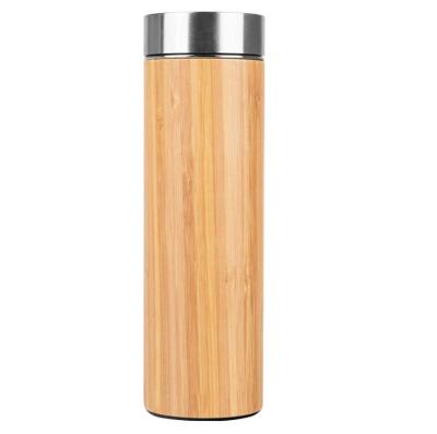 China PORTABLE Double Wall 304 Stainless Steel BambooTumbler Double Wall Vacuum Insulated Bamboo Bottle for sale