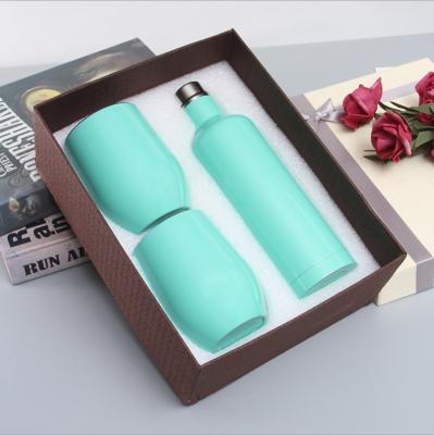 China 500ml 750ml Disposable Wine Bottle Hot Wall Insulated Cooler Flask Double Set Two Tumbler Stainless Steel Vacuum Insulated Wine Bottle for sale