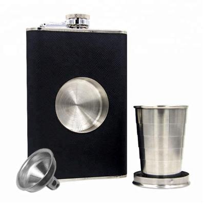 China Premium Coastal Stainless Steel Telescopic Safe Outdoor Travel Shot Glass Wine Glass Camping Tumbler For Hip Flask for sale