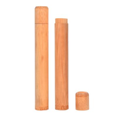 China Disposable 100% Natural Biodegradable Organic Bamboo Tube Holder Bamboo Toothbrush Box for sale