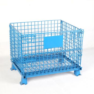 China Logistics Transport Warehouse Storage Folding Cage Butterfly Cage Turnover Iron Frame Wire Storage Movable Cage for sale