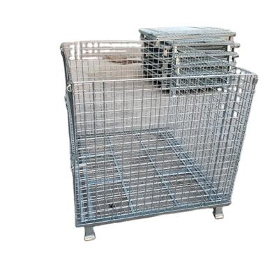 China Logistics Transportation Warehouse Storage Cage Metal Butterfly Cage Metal Iron Frame Mesh Iron Frame Turnover Folding Iron Cage for sale